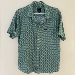 RVCA Retro button up short sleeve shirt size medium